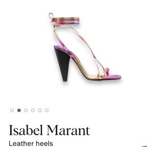 Isabel Marant Multicolor Leather Metallic Pink-Gold Strappy Heeled Sandals